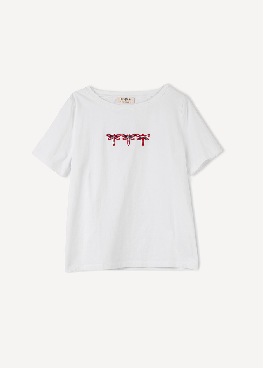 Seymur dragonfly embroidery T-shirt BIANCO WHITE Woman , image number 5