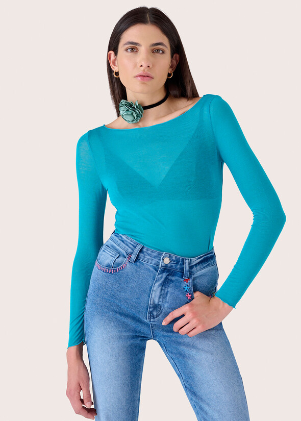 Maglia Sandy in viscosa BLU OTTANIO Donna null