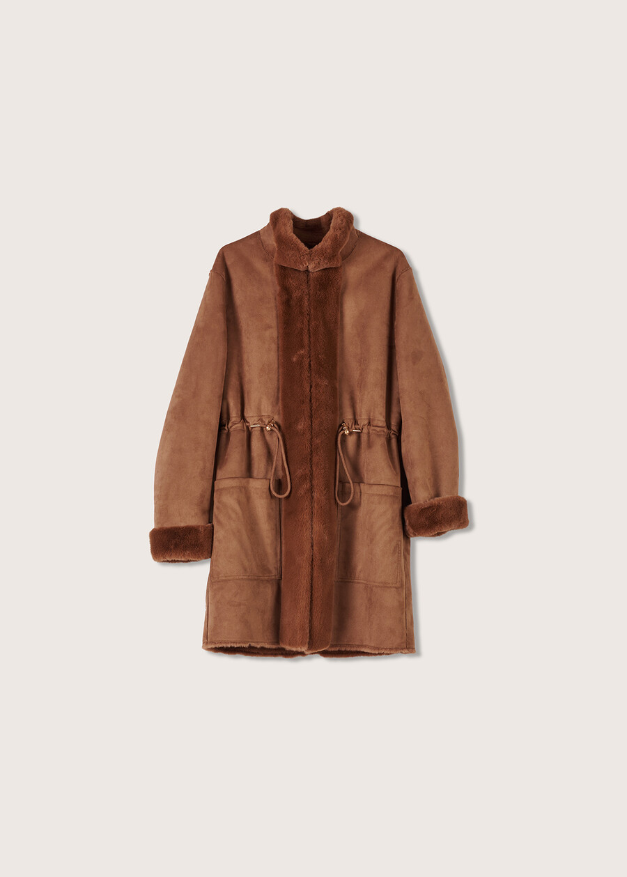 Cappotto Cathy in ecopelo MARRONE TIERRA Donna , immagine n. 6
