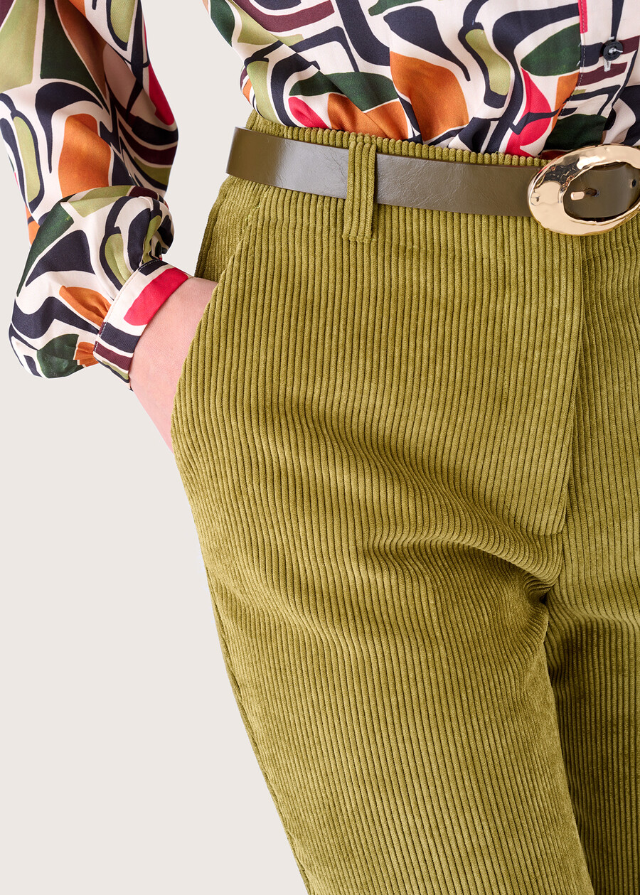 Pantalone Giorgia in velluto VERDE GOLDEN Donna , immagine n. 5
