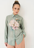 Camicia Cledy con stampa maxi fiore VERDE Donna immagine n. 1