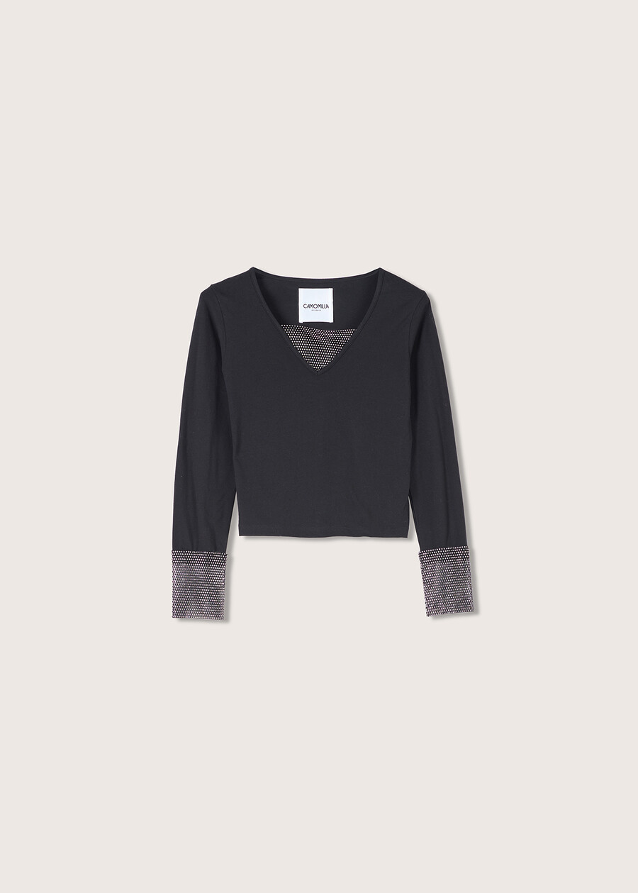 T-shirt Saian in cotone NERO BLACK Donna , immagine n. 4