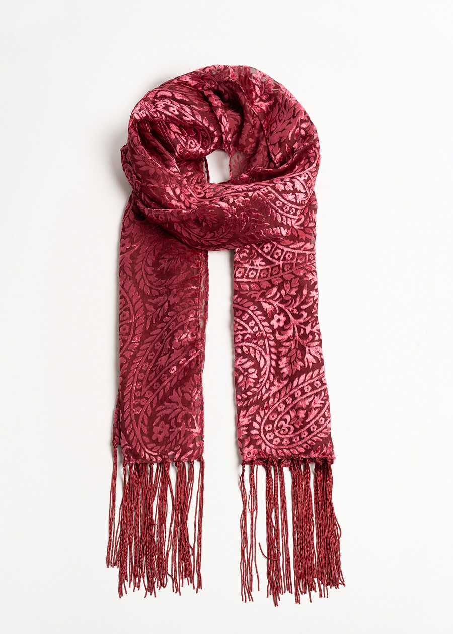 Shana semi-sheer devoré scarf NERO BLACKVIOLA VINACCIA Woman , image number 2