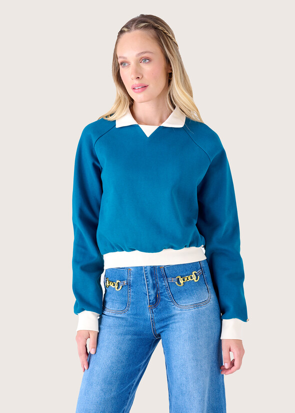 Fujiko cotton sweatshirt BLUE COLONIAL Woman null