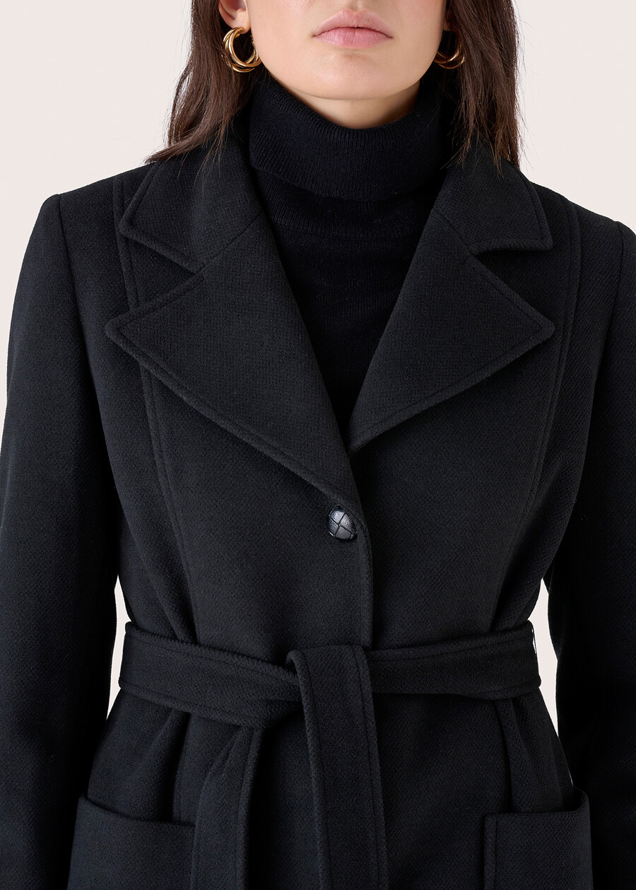 Cappotto Camillo in panno NERO BLACKBEIGE GREIGE Donna , immagine n. 4