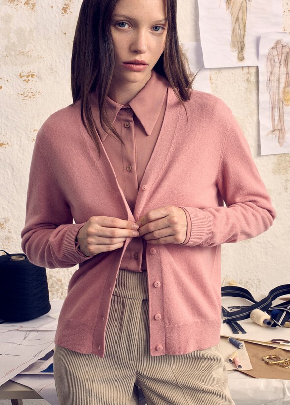 Cardigan Clooney 100% lana ROSA Donna null