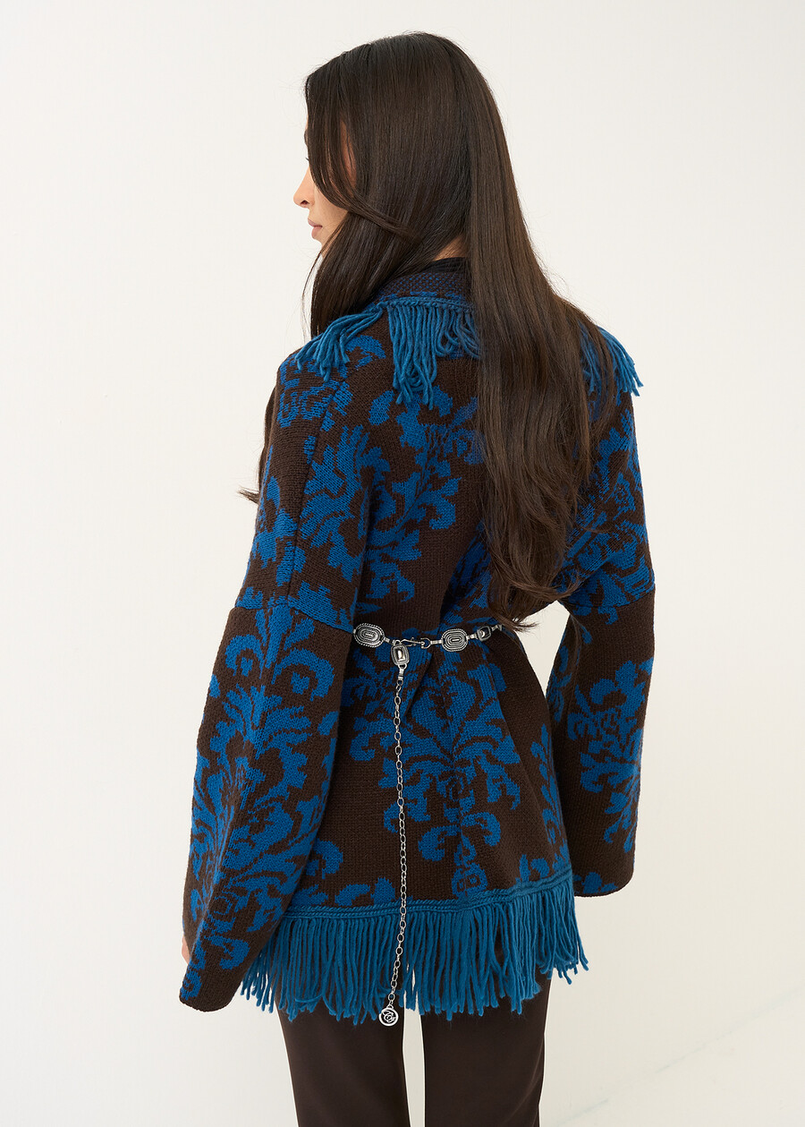 Micaela fringe jacquard cardigan MARRONENERO Woman , image number 4