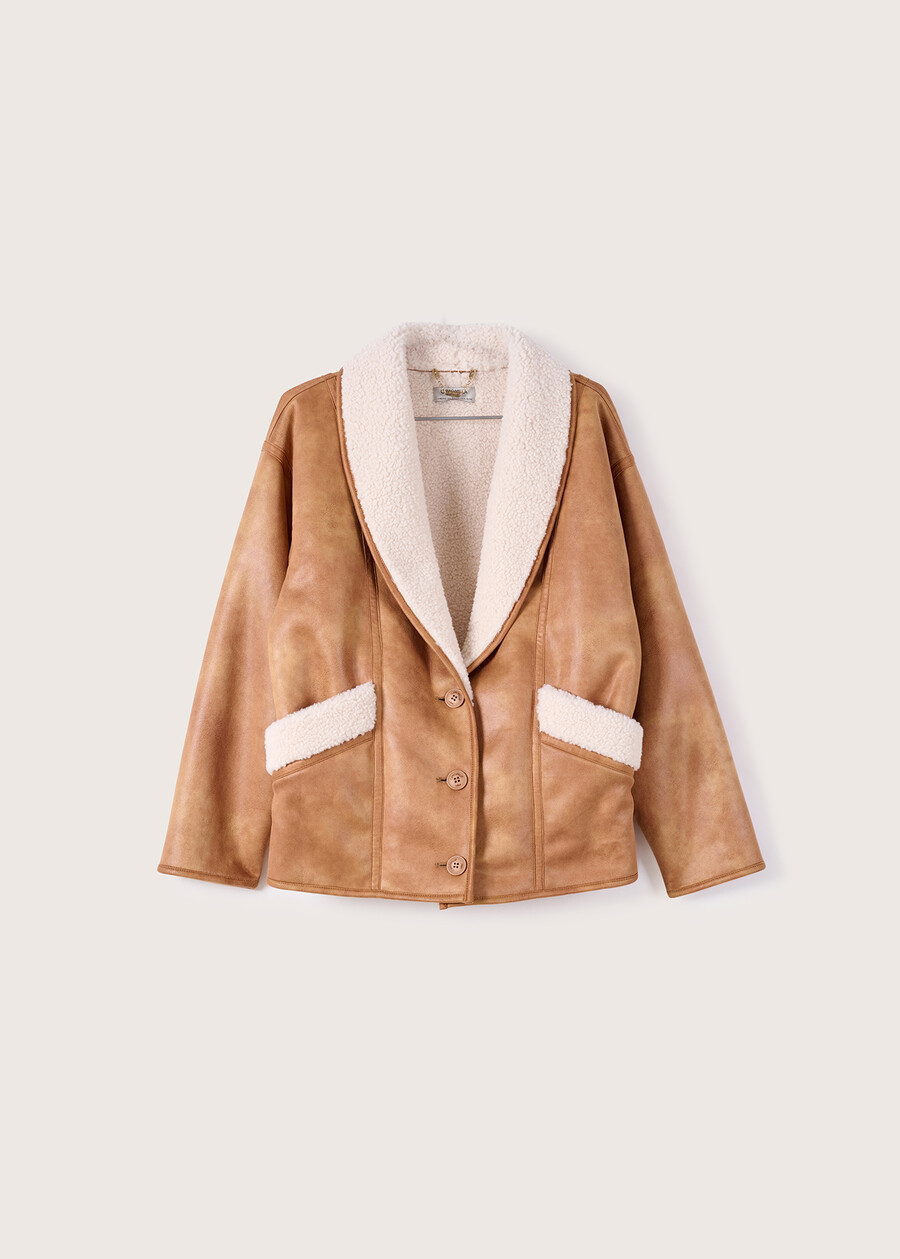 Cappotto Ginger in ecopelo BEIGE CAMMELLO Donna , immagine n. 5