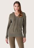 Margaret knitted sweatshirt VERDE CAPPERBEIGE GREIGE Woman image number 1