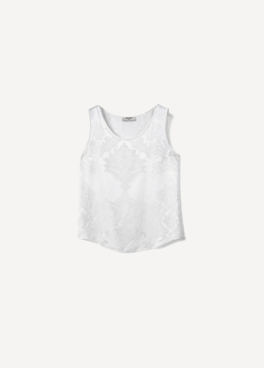 Top Tex in seta BIANCO WHITEBEIGE Donna , immagine n. 4