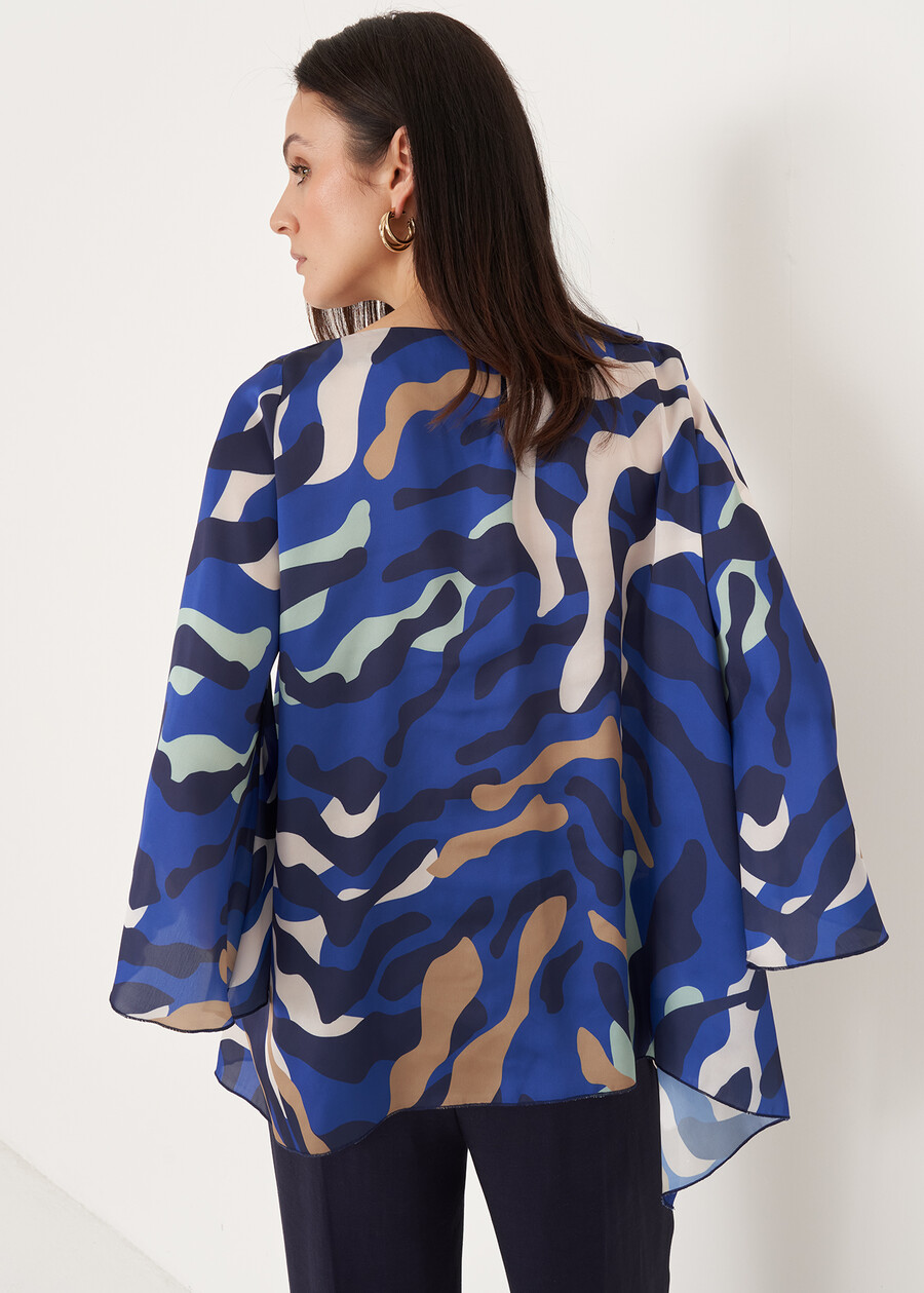 Camiro Camouflage Print Blouse BLU ELETTRICO Woman , image number 4