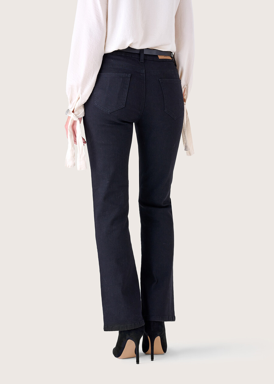 Jacque cotton denim trousers NERO BLACK Woman , image number 4
