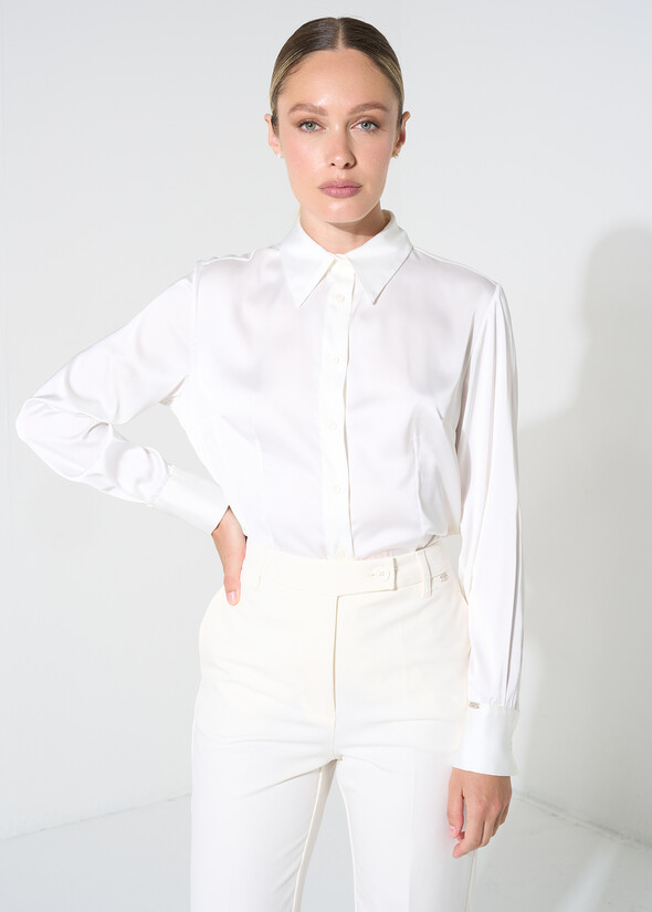 Alessia satin shirt BEIGE LATTE Woman null