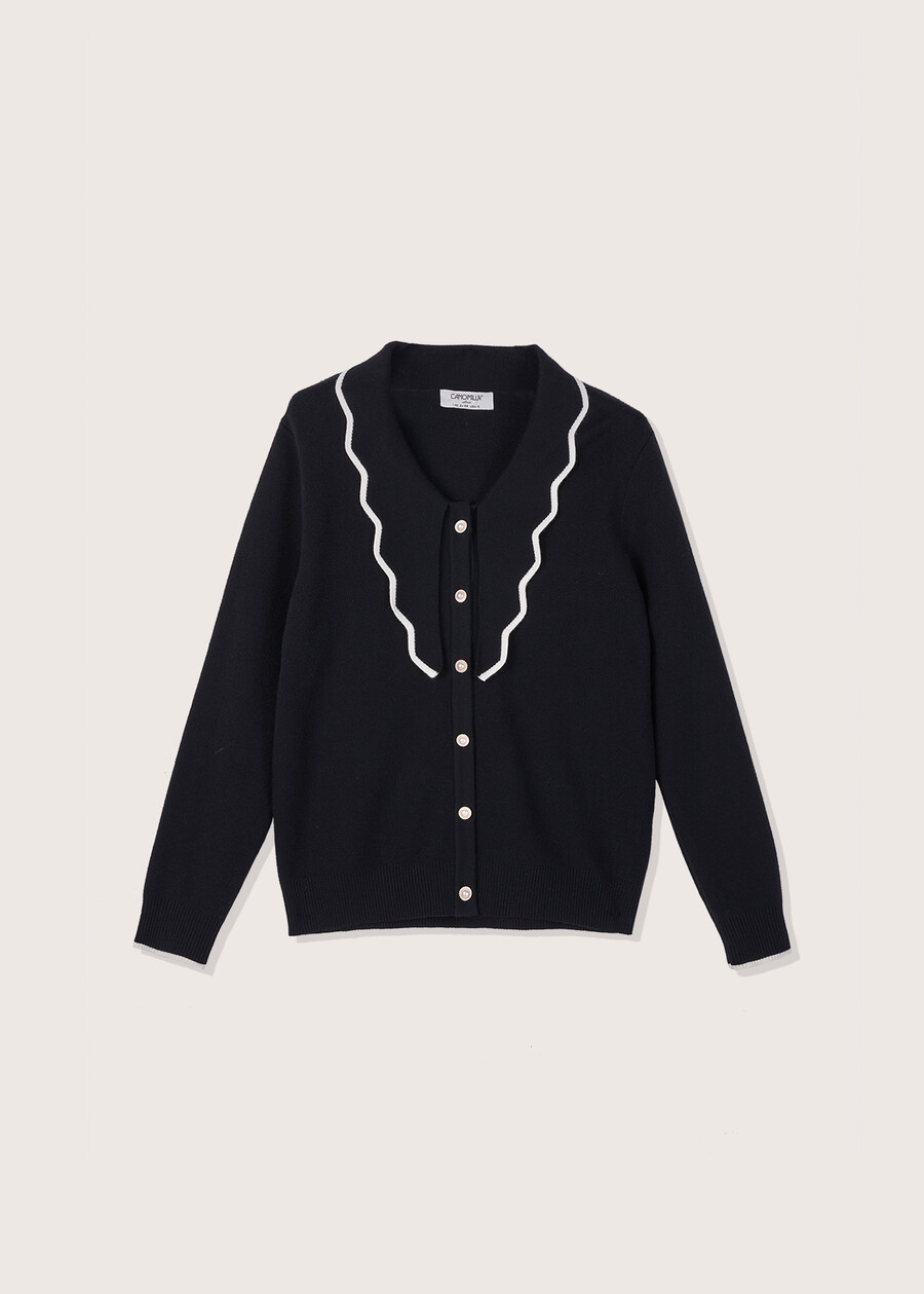 Cardigan Casey con nodo al colletto NERO Donna , immagine n. 1