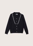 Casey cardigan with knotted collar NERO Woman image number 1