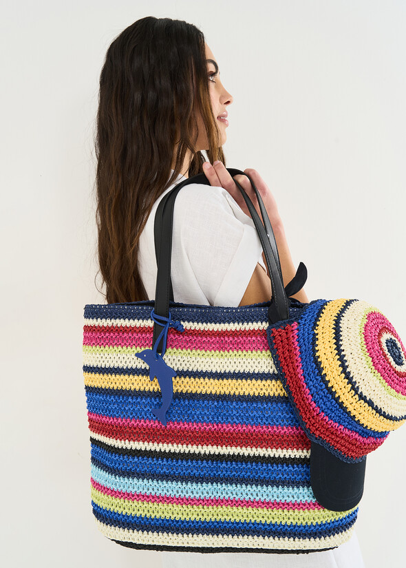 Borsa shopping Brady a righe ROSSO FRAGOLA Donna null