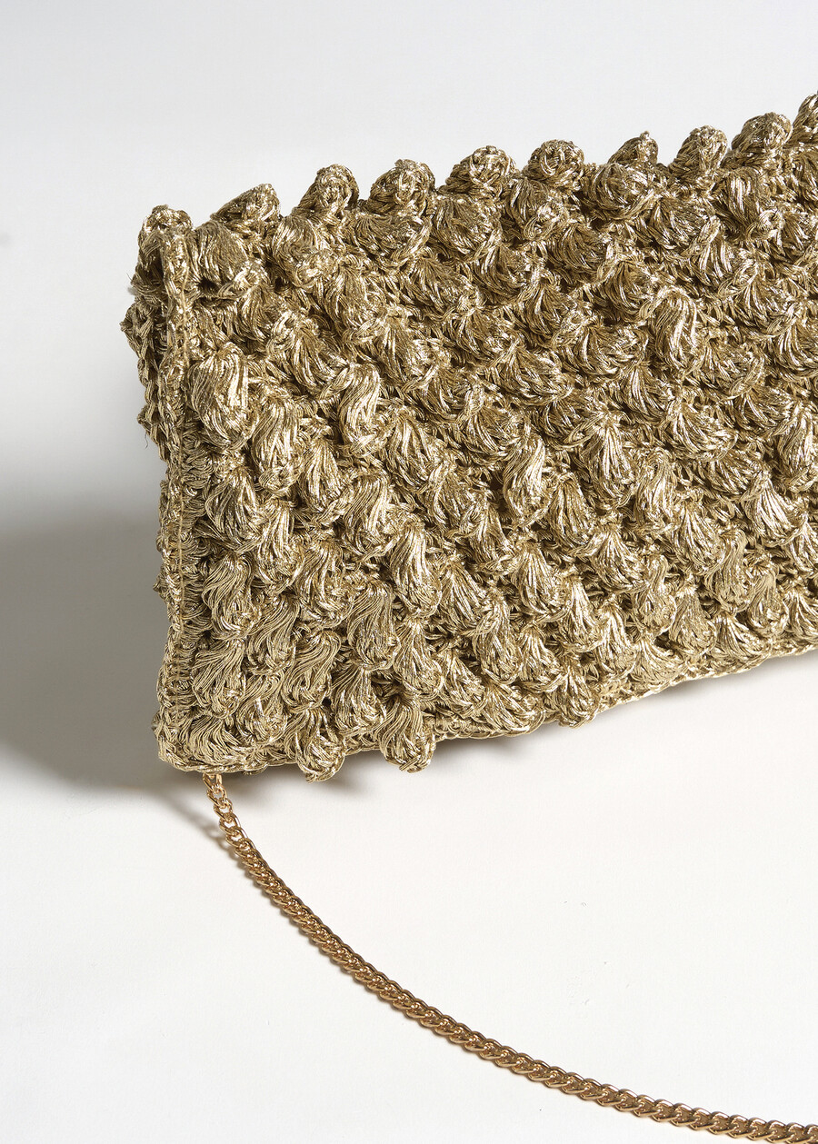 Pochette Basha lavorazione crochet NERO BLACKGOLD Donna , immagine n. 3