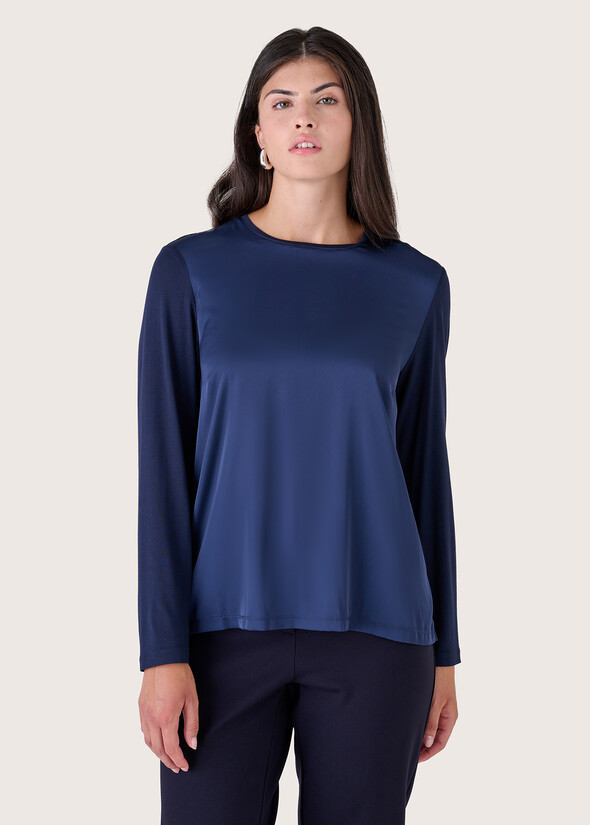 Blusa Cassys in doppio tessuto BLU Donna null