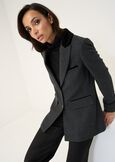 Glenda wool blazer with velvet details NERO BLACK Woman image number 2