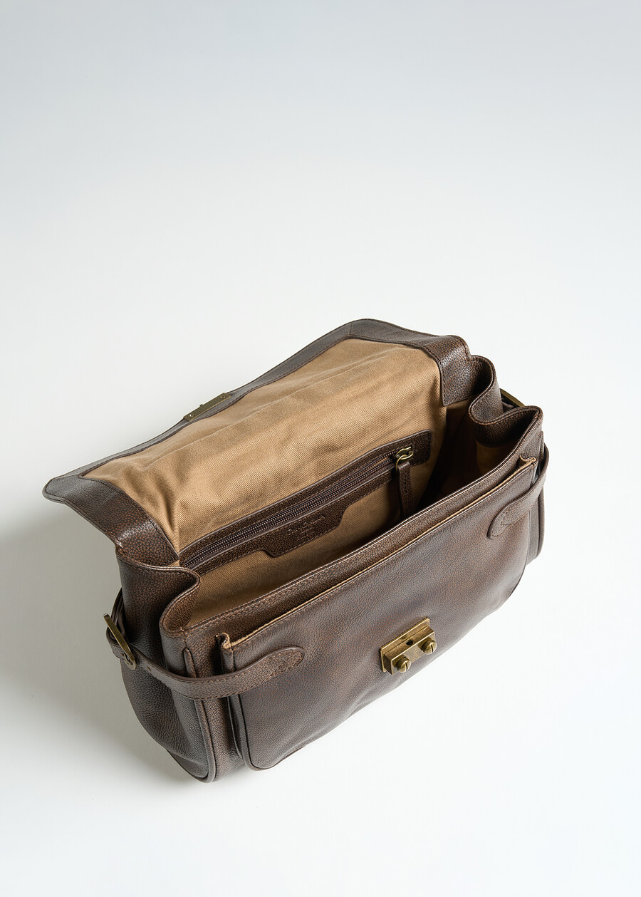 Borsa Blank a cartella in vera pelle MARRONE Donna , immagine n. 4