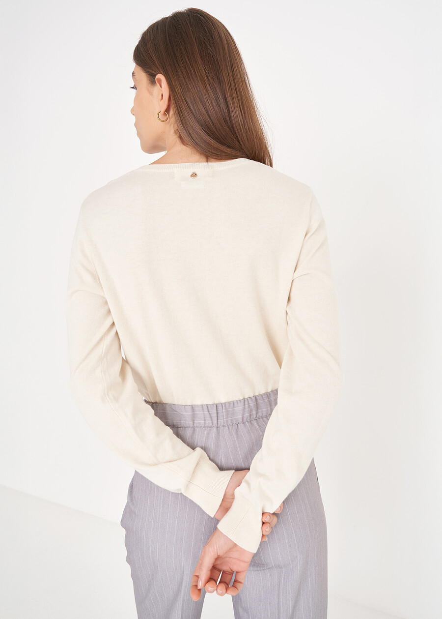 Monaco cotton e silk jersey BLUBIANCO BURRO Woman , image number 3