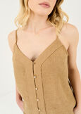 Top Trey in misto lino BEIGE Donna immagine n. 2
