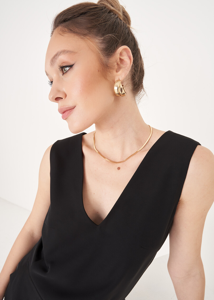 Top Thomas Scollo a V BIANCO WHITENERO BLACK Donna , immagine n. 3