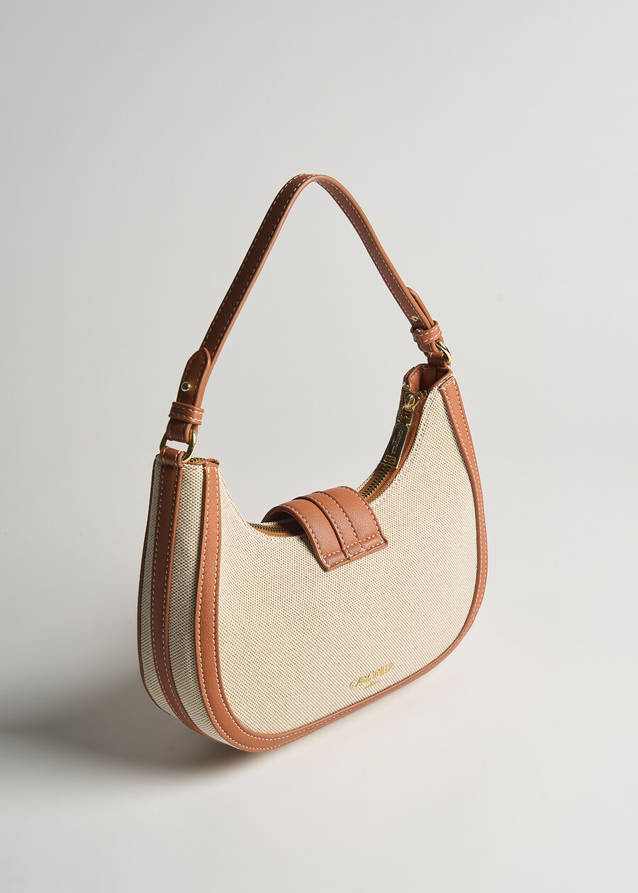 Bixy-A canvas and deer print hobo BEIGE LIGHT BEIGE Woman , image number 4