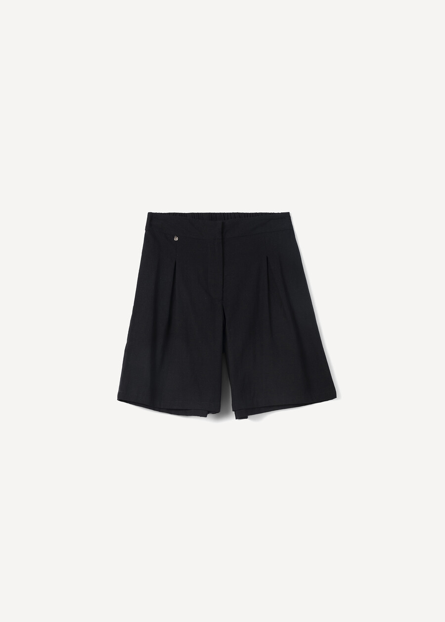 Bermuda Bondie in cotone e lino NERO BLACK Donna , immagine n. 5