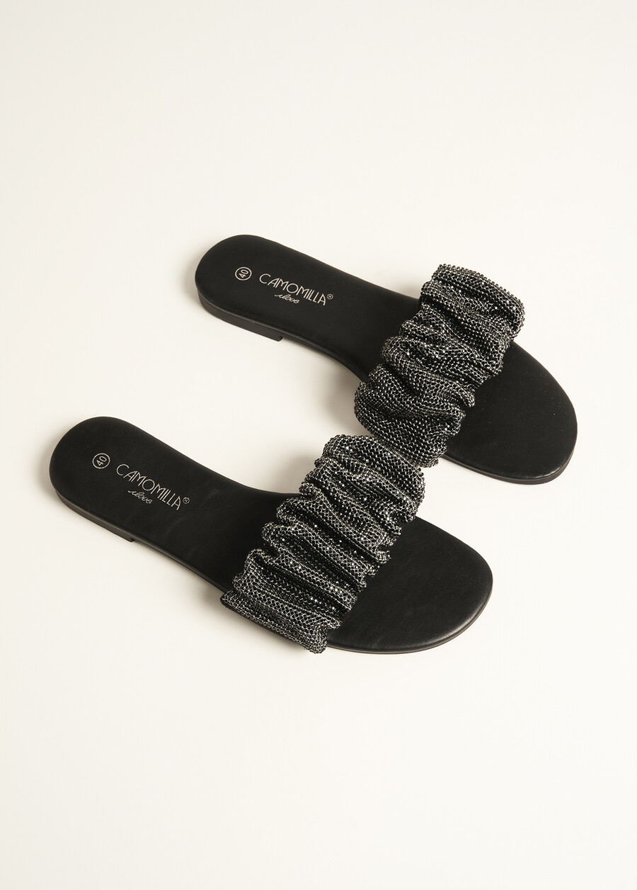 Stars Sandal With Ruffles And Rhinestones NERO BLACK Woman , image number 4