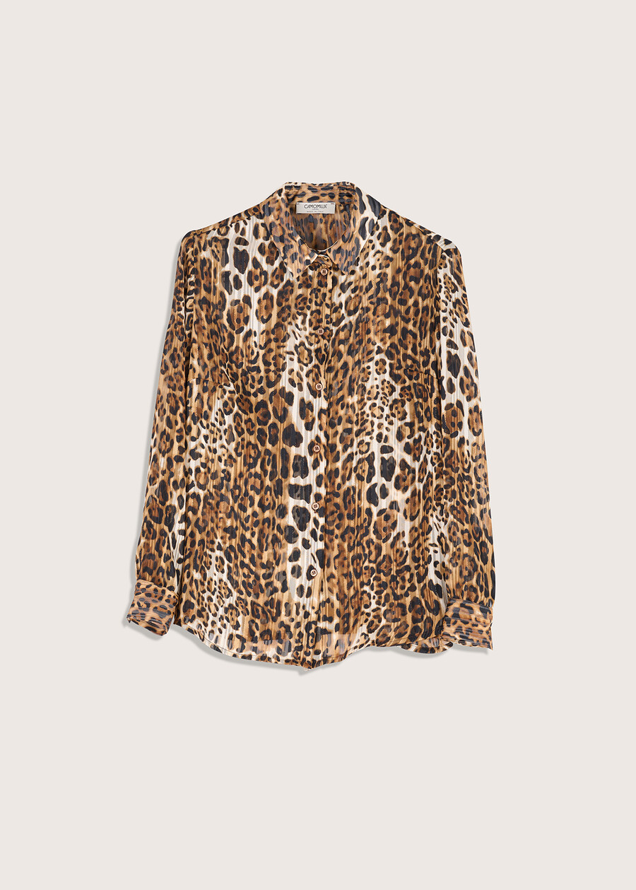 Camicia Alessia stampa leopardier MARRONE CASTAGNA Donna , immagine n. 4