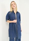 Clea long chambray shirt DENIM Woman image number 1