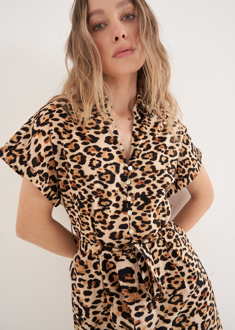 Abito Addis Chemisier Animalier BEIGE Donna , immagine n. 2