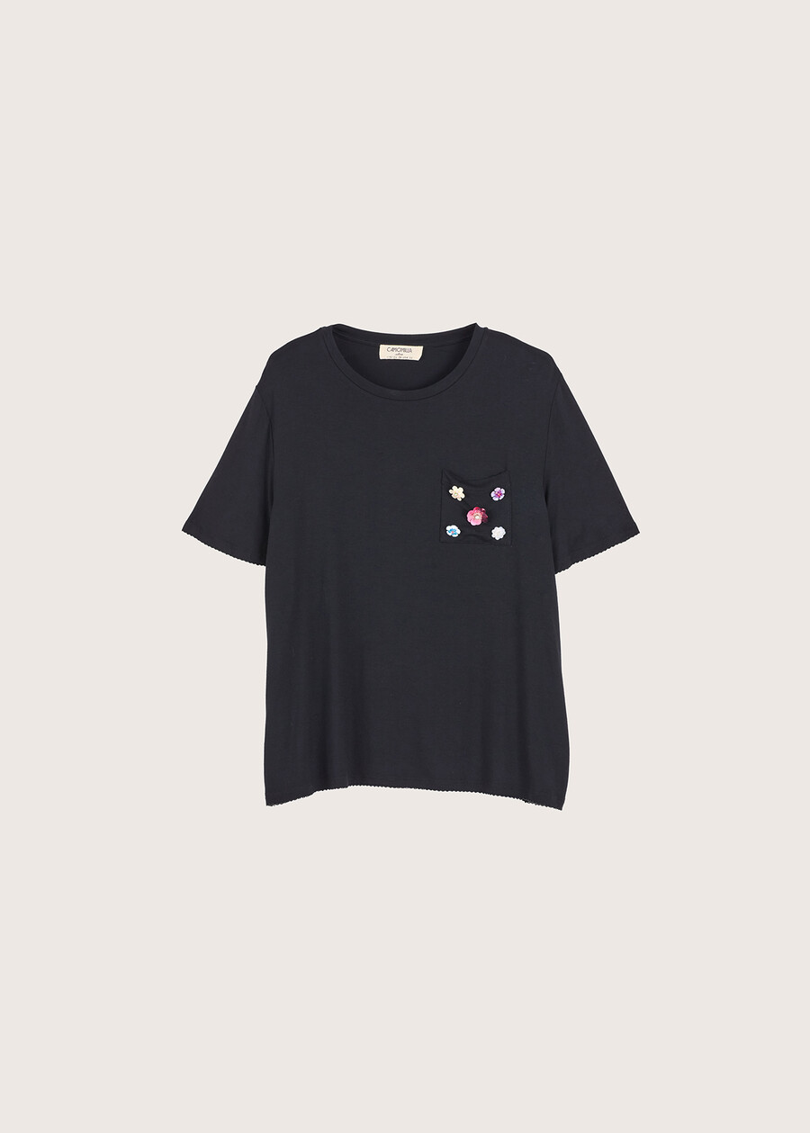 T-shirt Sunti in ecovero NERO BLACK Donna , immagine n. 4