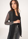 Cardigan Caren in filo con cinta BEIGE LIGHT BEIGENERO BLACK Donna immagine n. 4