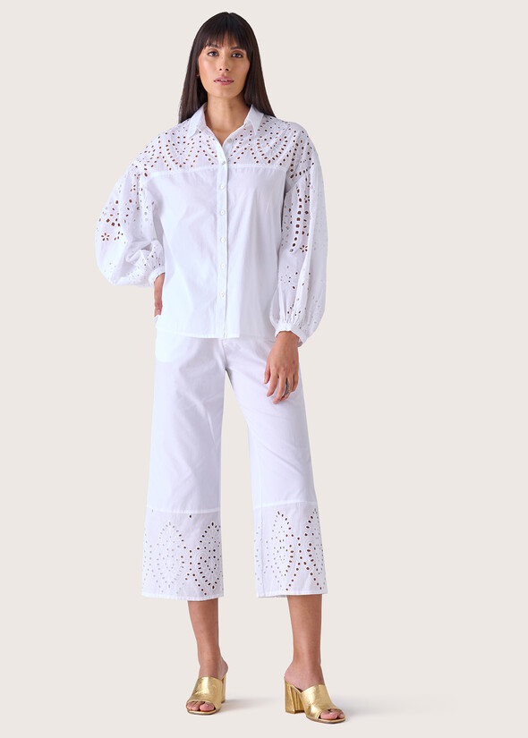 Polty 100% cotton Capri trousers BIANCO Woman null