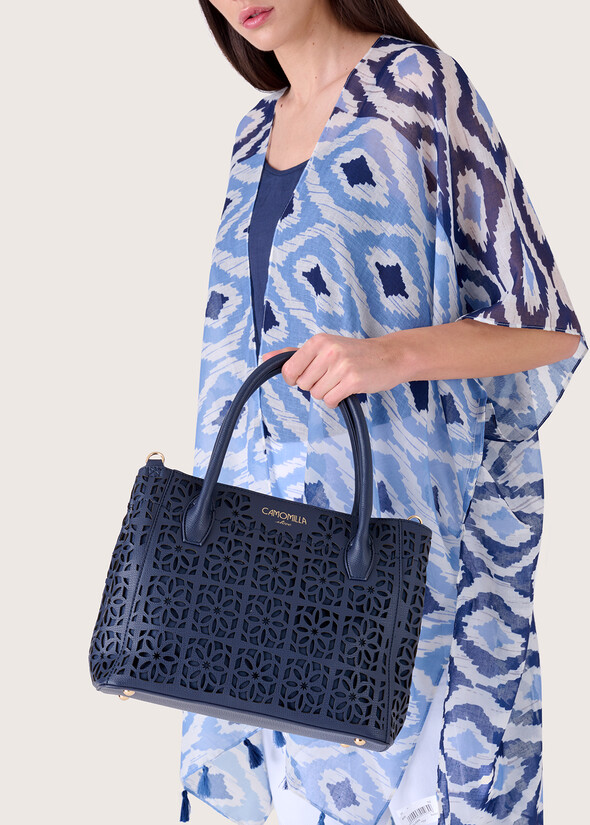 Bruna eco-leather bag BIANCO OPTICALBLUE OLTREMARE  Woman null