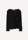 Maglia Suemi scollo a V con anello ROSSO BORDEAUXNERO Donna immagine n. 6