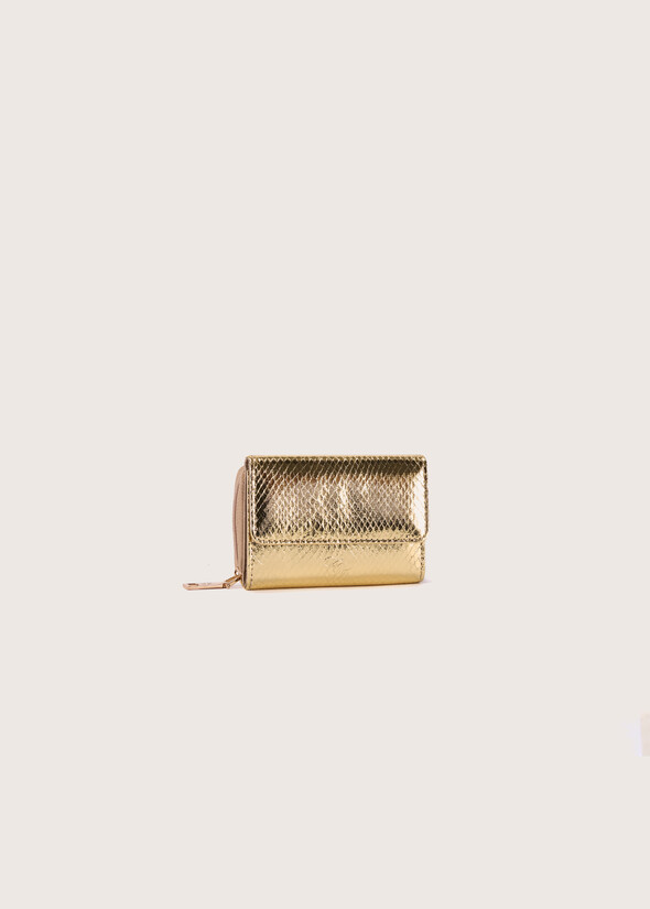 Puk eco-leather mini wallet GRIGIO SILVER GOLD Woman null