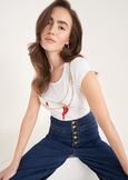 Sunny t-shirt with horn print BIANCO WHITE Woman image number 2