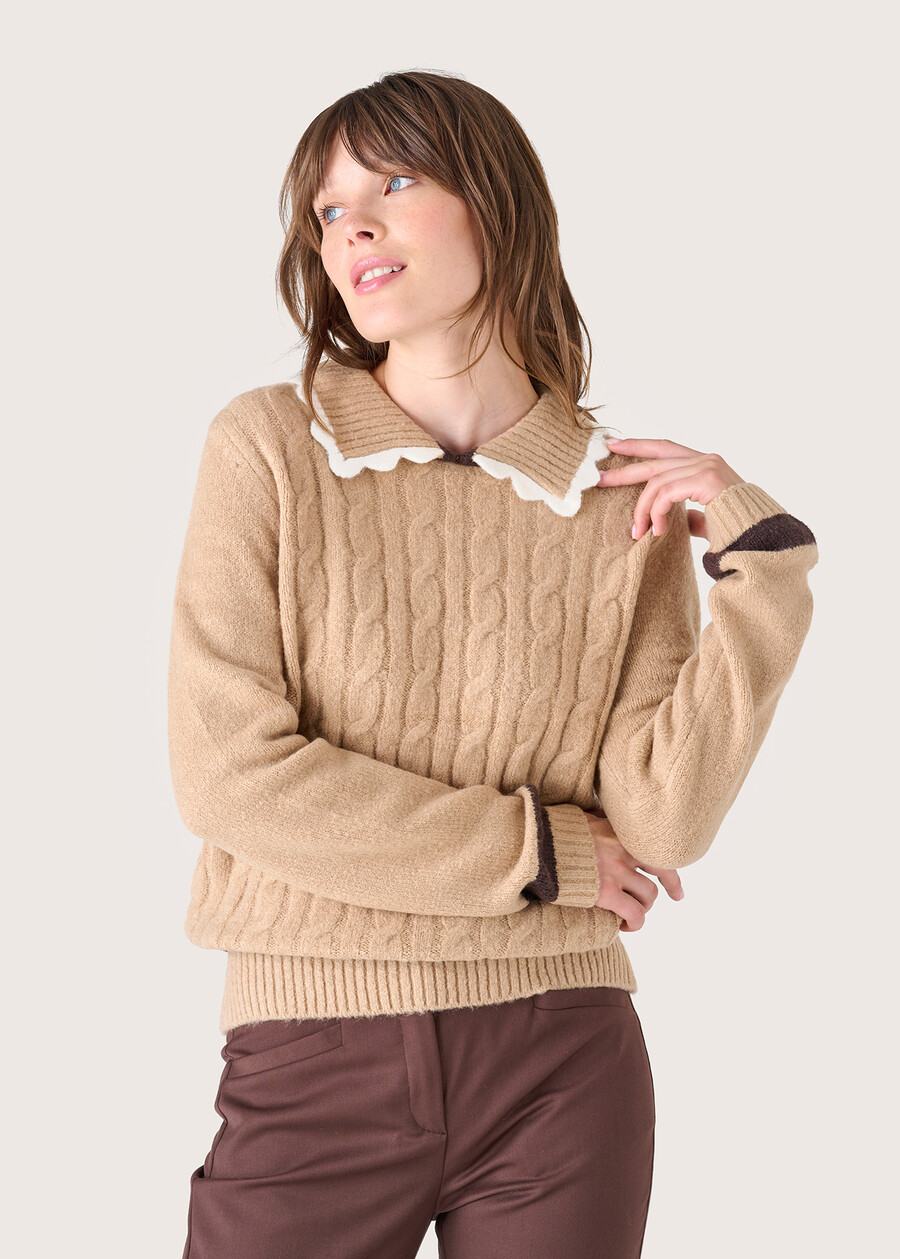 Maglia Marly con colletto MARRONE CARAMELLO Donna , immagine n. 1