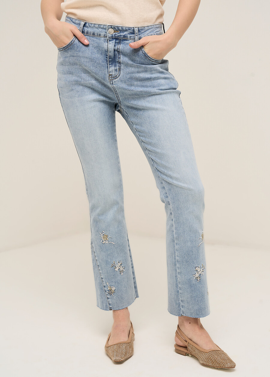 Jeans Dixos ricami e paillettes DENIM MEDIUM DENIM Donna , immagine n. 3