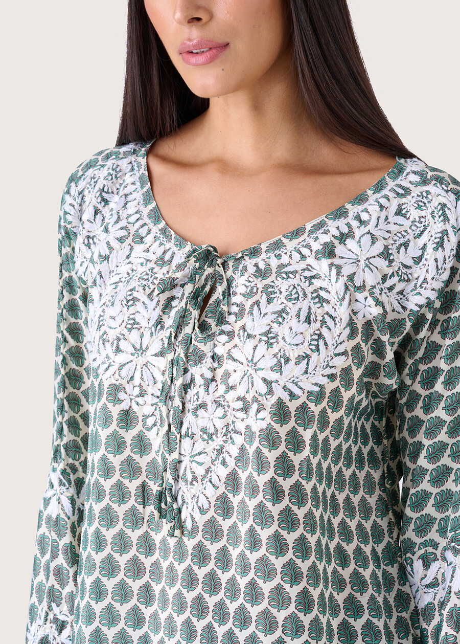 Blusa Cynthia in satin VERDE TIFFANY Donna , immagine n. 2