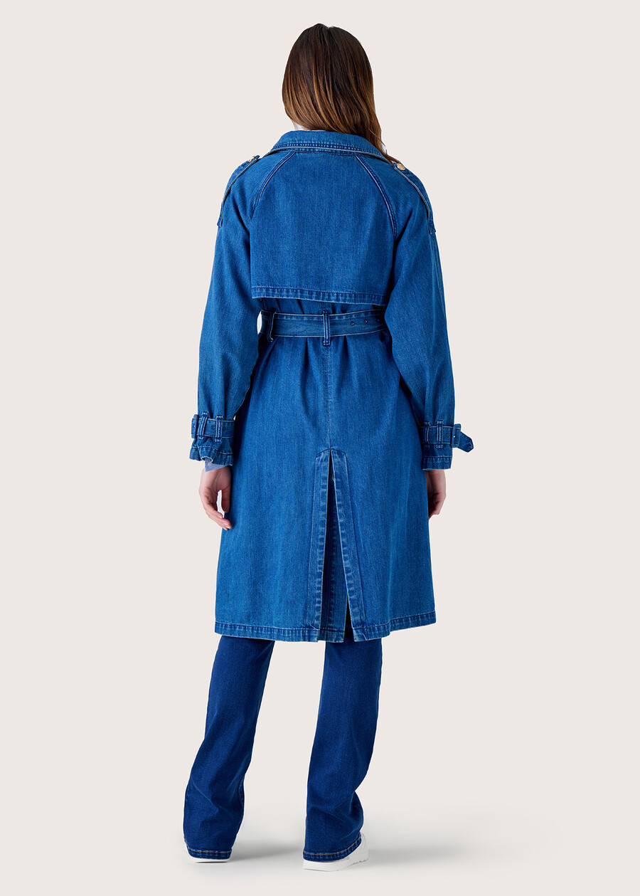Tierrra 100% cotton denim trench coat DENIM Woman , image number 6