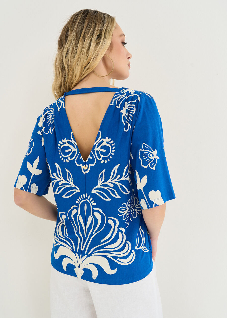 Slike printed T-shirt BLUE TURCHESE Woman , image number 3