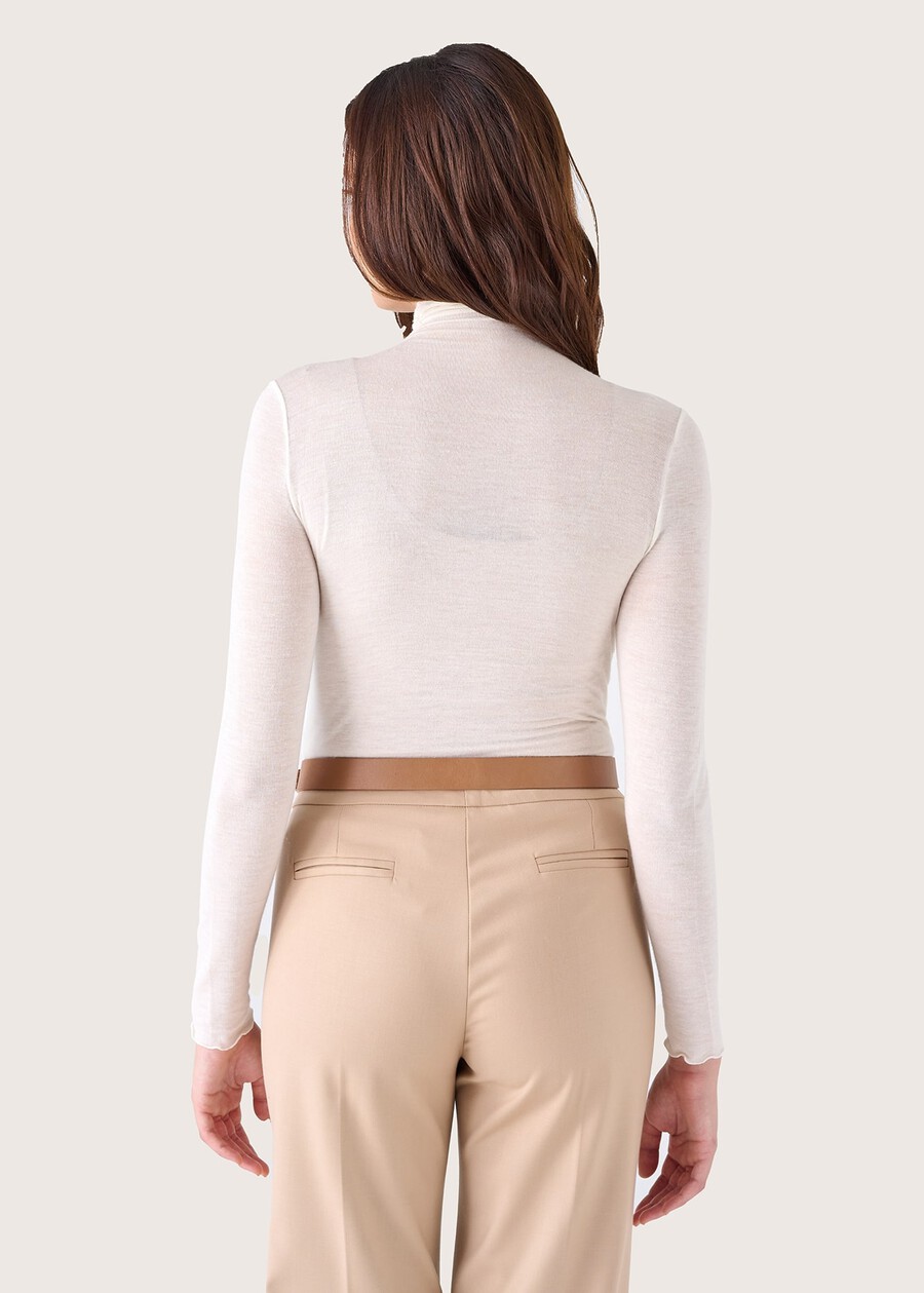 Maglia Stacey in viscosa NERO BLACKBEIGE LATTEBLU LAGUNAVIOLA IRISMARRONE TIERRAVERDE AVOCADO Donna , immagine n. 3