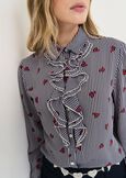Camicia Clarence in crepe con rouches e stampa cuo BLU Donna immagine n. 2