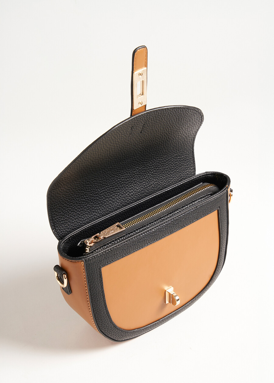 Bonye-A bicolor faux leather crossbody NERO BLACK Woman , image number 2