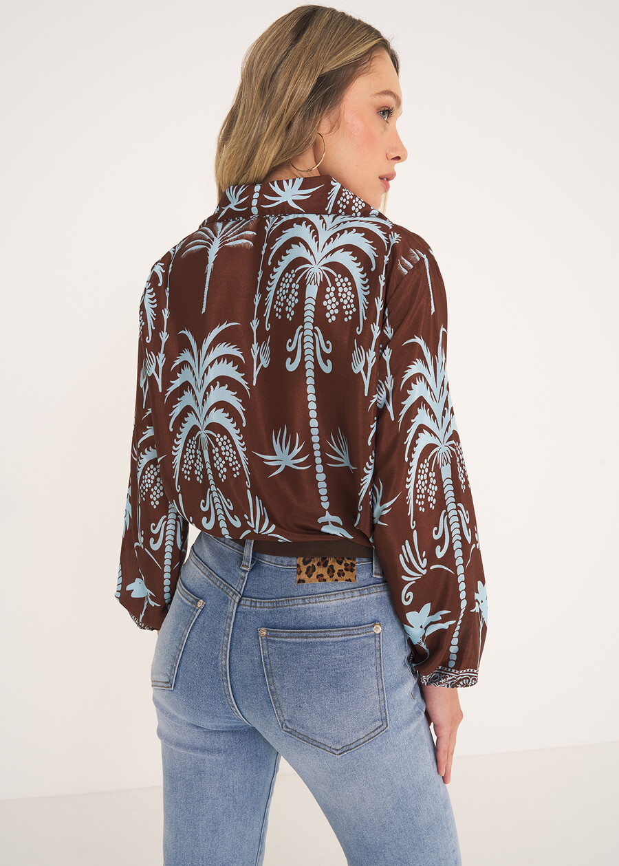 Bernie printed blouse with collar MARRONE TERRA Woman , image number 2