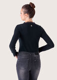 Moari jersey with lace inserts NERO BLACK Woman image number 3